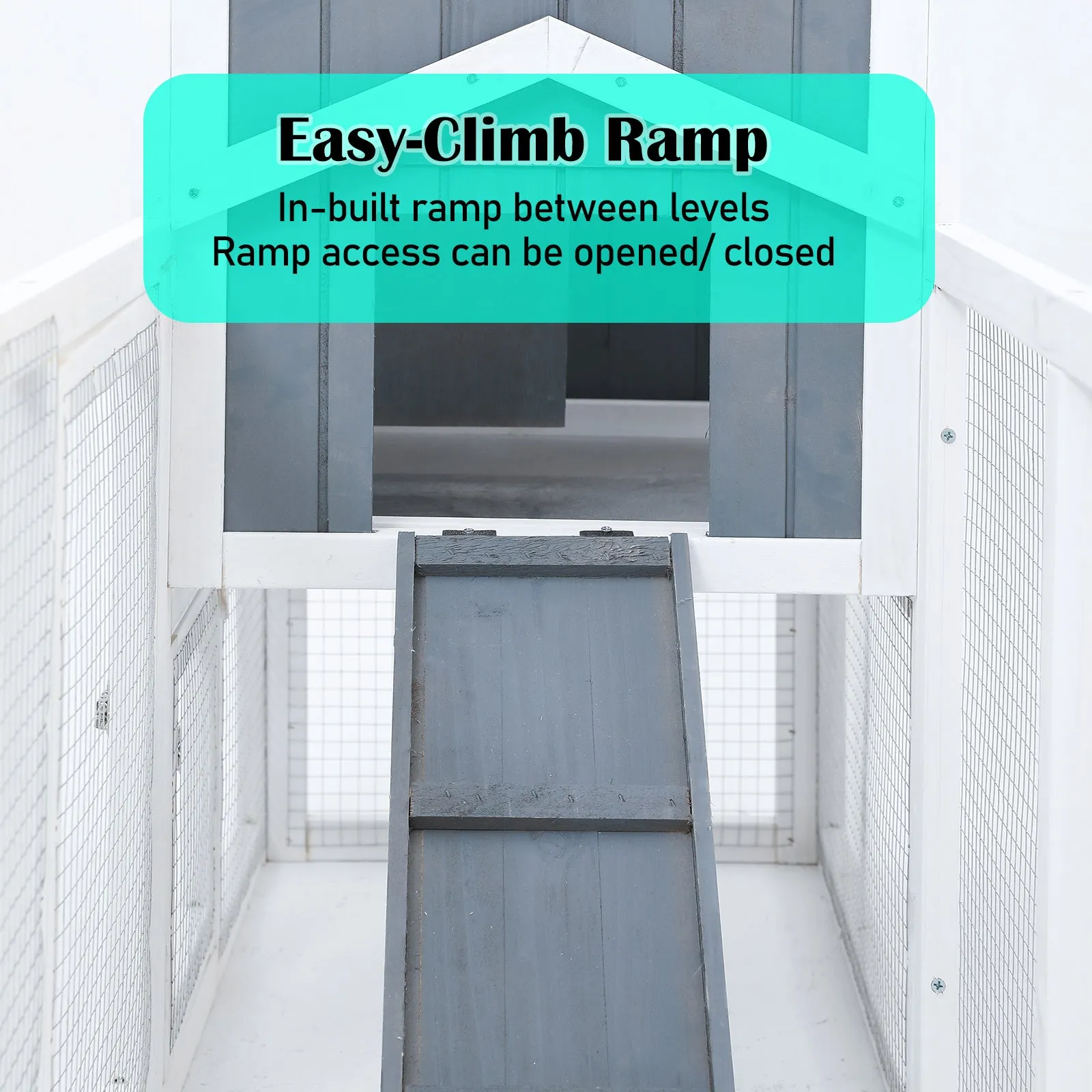 2 Storey Rabbit Hutch Chicken Coop with PVC Roof, PawMate