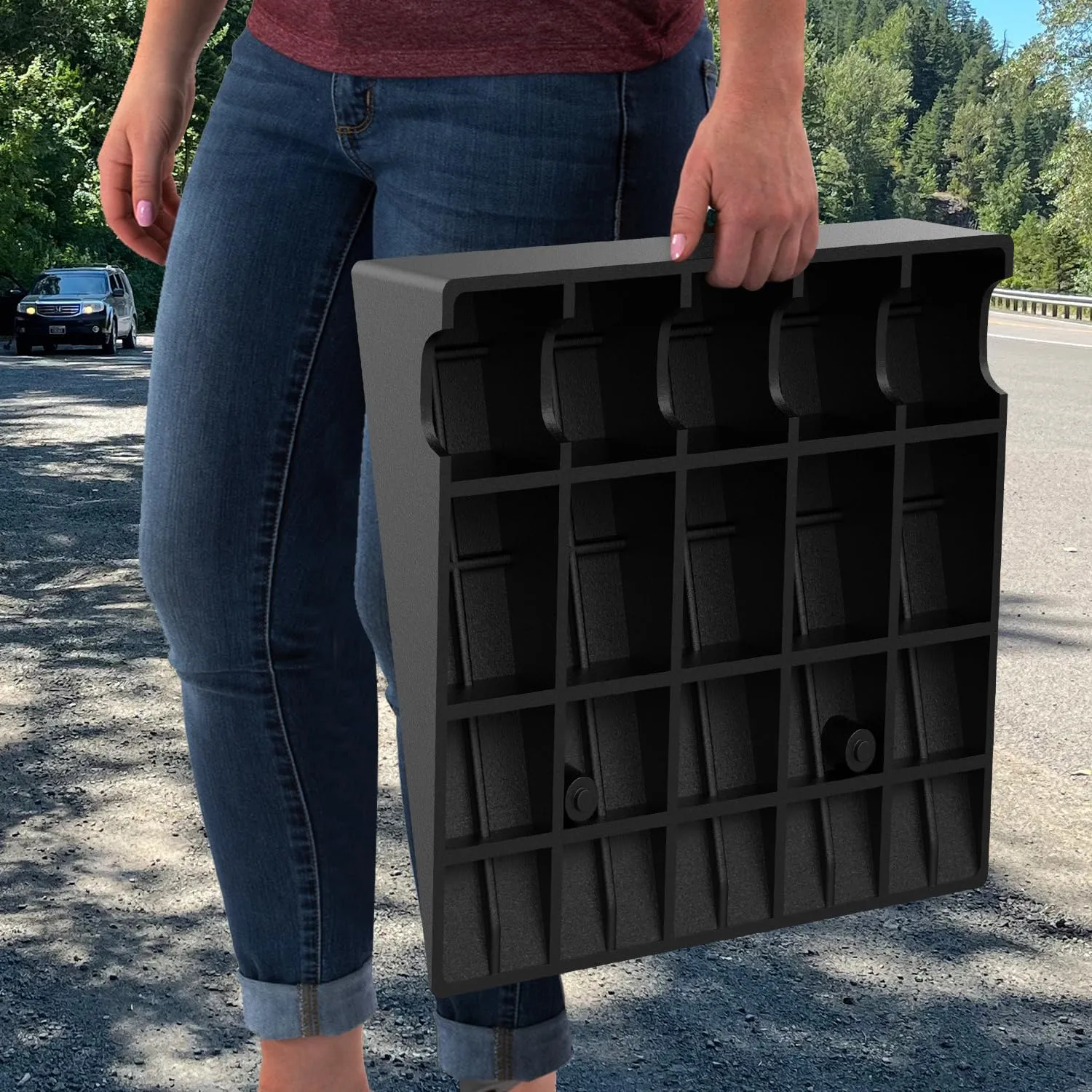 7.5 Inch 7000lbs Load Capacity Rise Height Heavy Duty Rubber Curb Ramp (Pair)