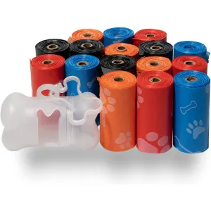 Best Pet Supplies Dog Poop Bags for Waste Refuse Cleanup, Doggy Roll Replacements for Outdoor Puppy Walking and Travel, Leak Proof and Tear Resistant, Thick Plastic - Mixed Colors, 240 Bags