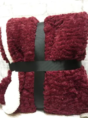 Brand new Super Soft Micro Mink Sherpa Throw in Dark Burgundy, 60"X80" Super Luxurious Plush Reverses to to sherpa!