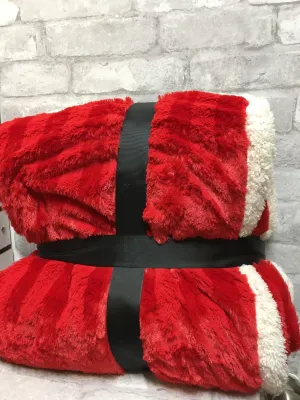 Brand new Super Soft Micro Mink Sherpa Throw in Red Damask, 60"X80" Super Luxurious Plush Reverses to to sherpa!