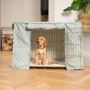 Dog Crate Cover in Duck Egg Spot Cotton by Lords & Labradors