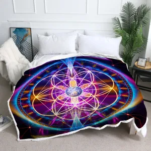 Flower of Life Throw Blanket | Sacred Geometry Fleece | New Earth