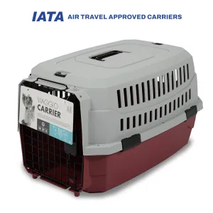M Pets Viaggio IATA Approved Travel Carrier for Dogs and Cats (Grey & Red)
