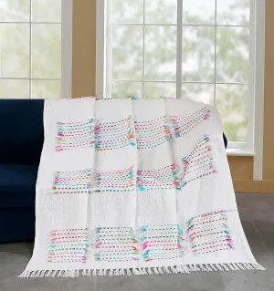 MAA HOME CONCEPT Soft Throw Blanket | Used Both Indoor and Outdoor |Blanket for Living Room, Sofa, Bed & Chair, Color White 130X150CM