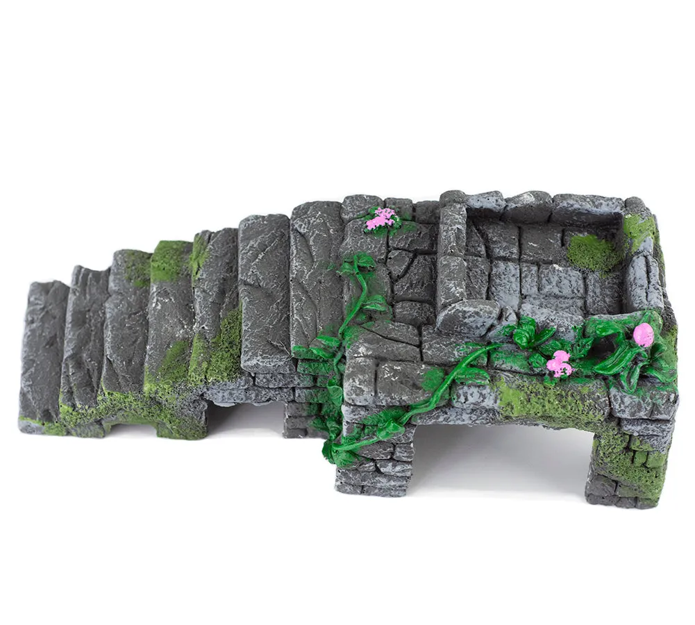 OMEM Reptile Breeding Box Shelter Habitat Decor Terrarium Hideout Turtle Basking Ramp Water Bowl Feeding Humidify Hide Caves