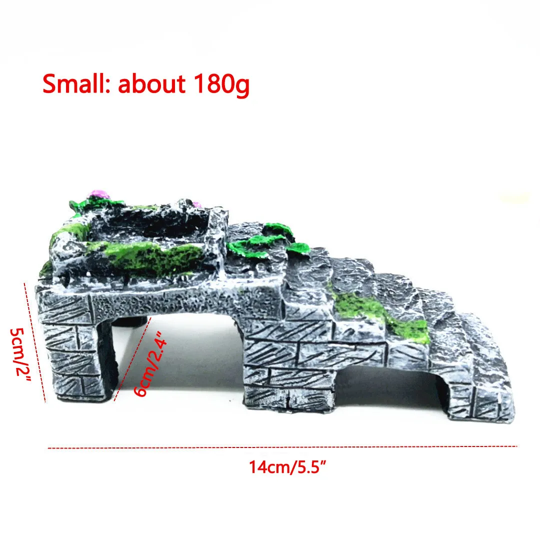 OMEM Reptile Breeding Box Shelter Habitat Decor Terrarium Hideout Turtle Basking Ramp Water Bowl Feeding Humidify Hide Caves
