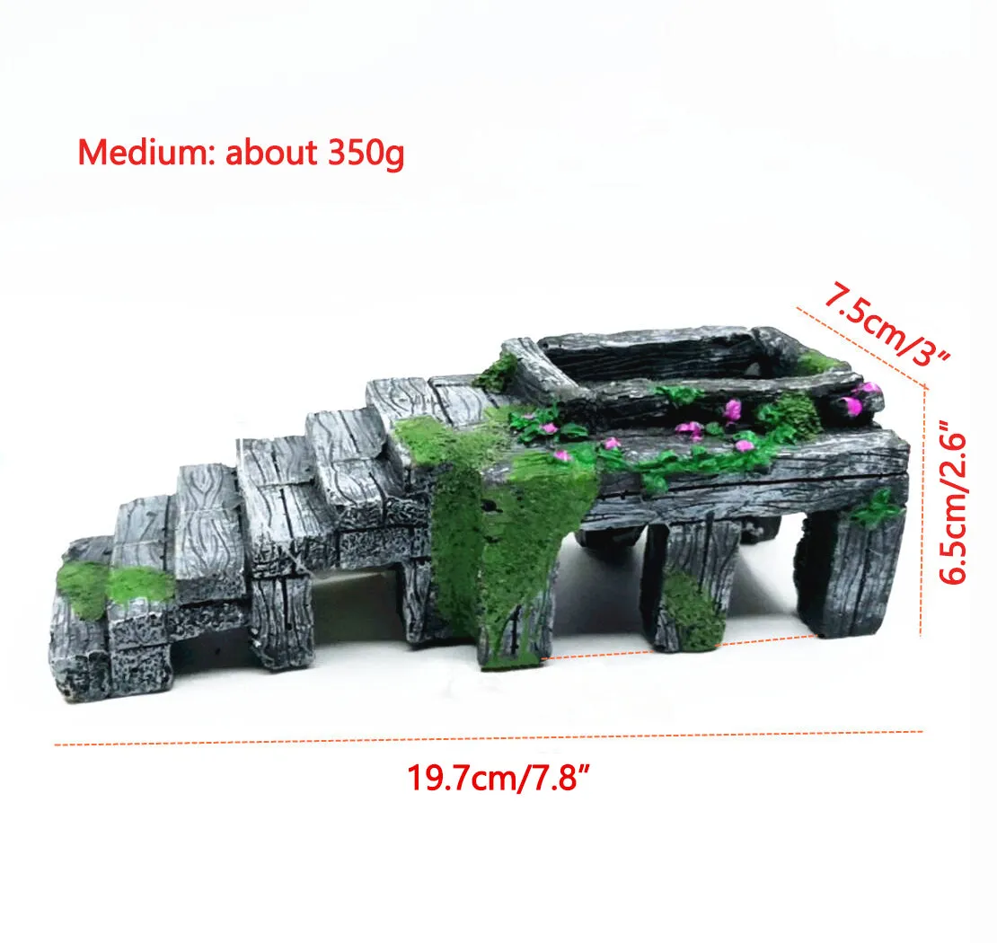 OMEM Reptile Breeding Box Shelter Habitat Decor Terrarium Hideout Turtle Basking Ramp Water Bowl Feeding Humidify Hide Caves