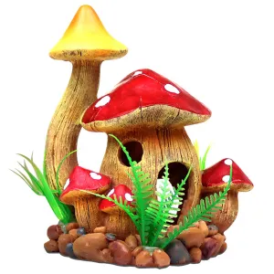 OMEM Reptile Hide Cave Amphibian Habitat Accessories Ornaments Garden Mushroom House Decor Landscape Ornament