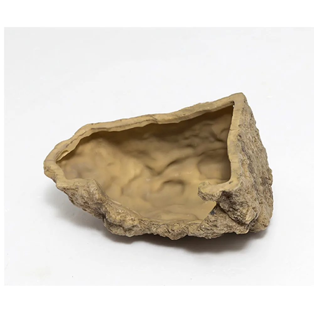 OMEM Reptile Rock Hide Cave Large Right-Angle Hideout Breeding Box Shelter Terrarium Habitat Decor