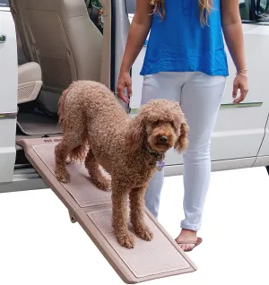 Portable Dog Ramp - Pet Gear Travel Lite Bi-Fold Ramp for Cats/Dogs - Carpeted Bi-Fold Half Ramp