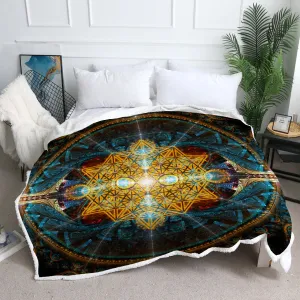 Sacred Geometry Throw Blanket | Sherpa Fleece Blanket | Equilibrium