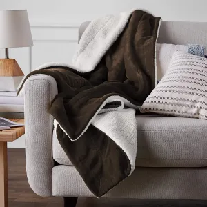 Super Soft Micro Mink Sherpa Throw Black in Espresso, 50"X60" Super Luxurious Plush Reverses to to sherpa!
