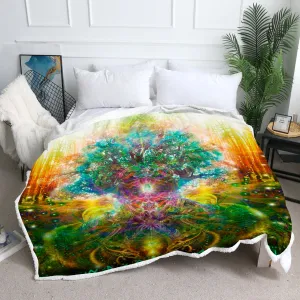 Tree of Life Throw Blanket | Sherpa Fleece Blanket | Dear Mother Tree