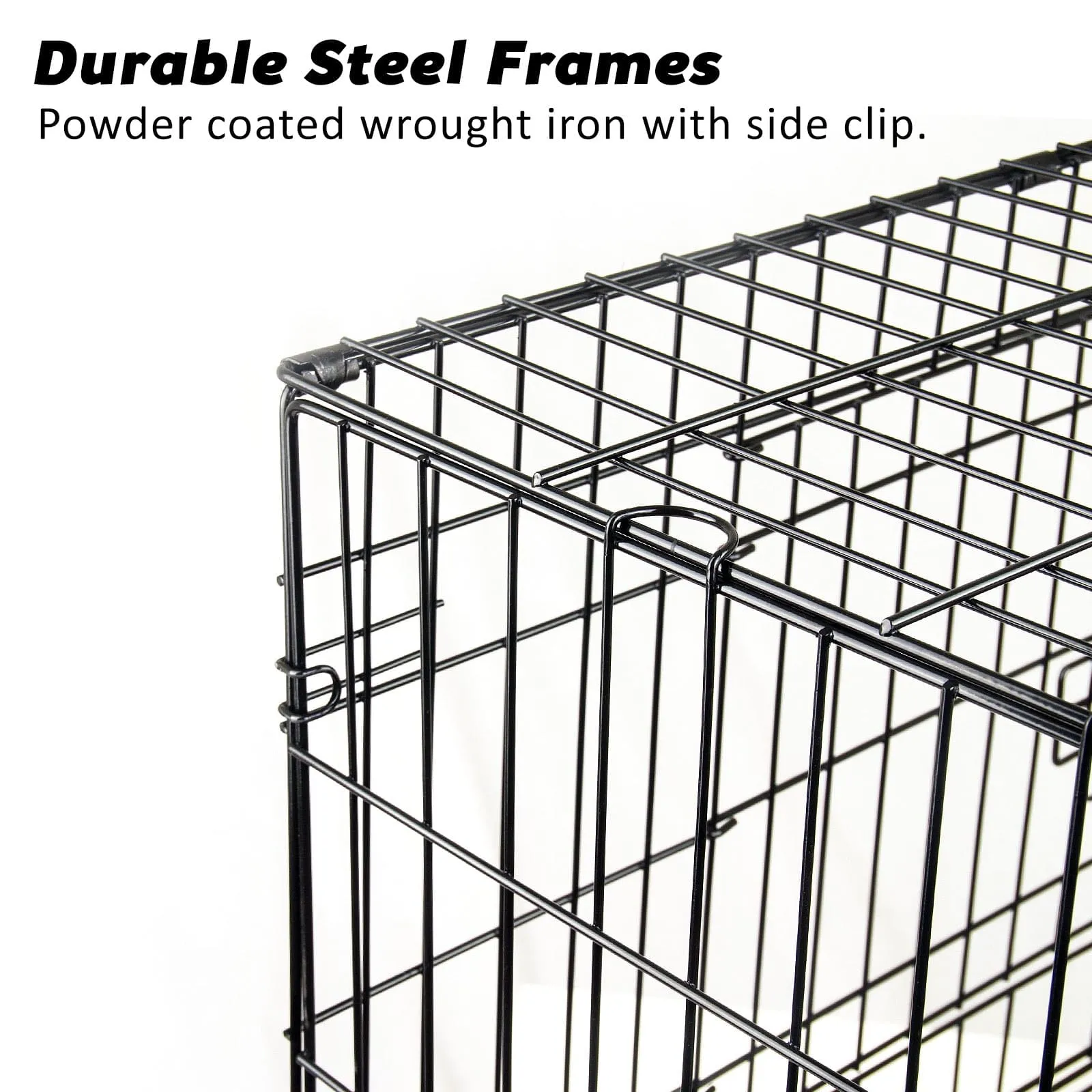 Wire Dog Cage Foldable Crate Kennel 24in with Tray   Cushion Mat Combo