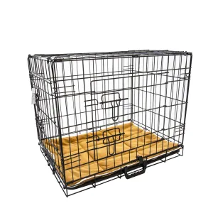 Wire Dog Cage Foldable Crate Kennel 30in with Tray   Cushion Mat Combo