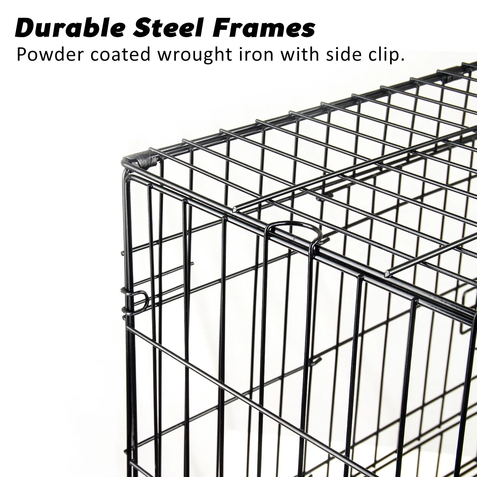 Wire Dog Cage Foldable Crate Kennel 30in with Tray   Cushion Mat Combo
