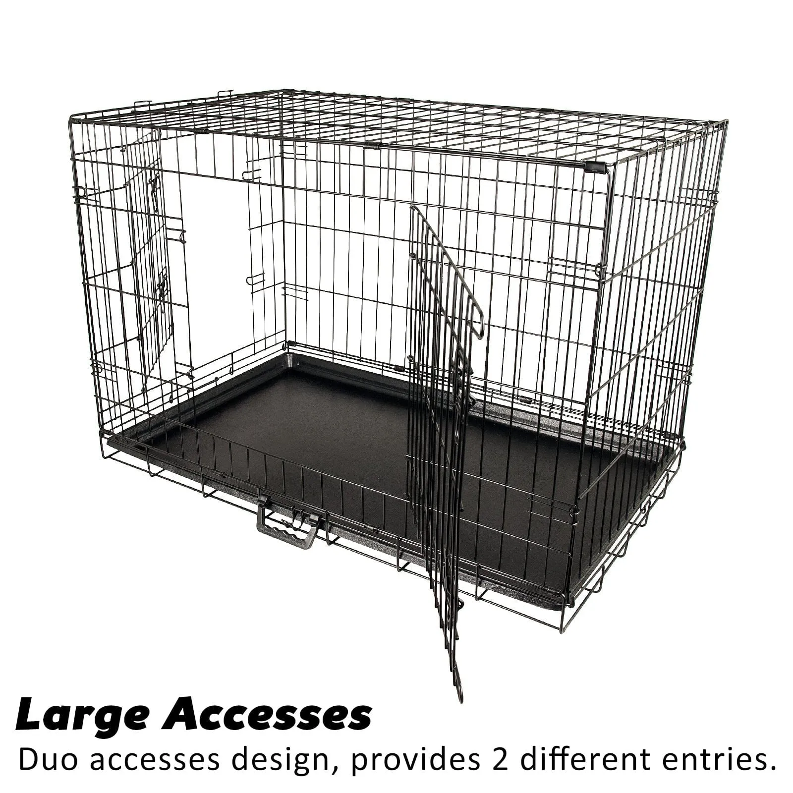 Wire Dog Cage Foldable Crate Kennel 36in withTray   Cushion Mat Combo